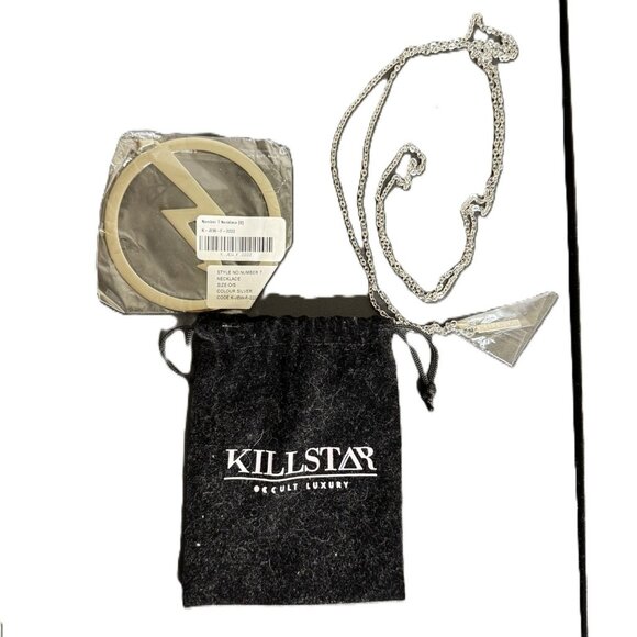 NEW Killstar Silver "No. 7" Necklace, 28" Silver Chain, 4" Round Medallion - Picture 1 of 6